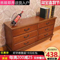 Solid wood bedroom TV cabinet Modern simple small apartment room TV cabinet Living room bucket cabinet locker high section