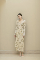 SAKINAWANG2021SS summer original silk printed multi-wear sunscreen shirt double split skirt suit