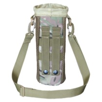 Outdoor mountaineering travel shoulder crossbody mesh kettle bag MOLLE tactical water bottle hanging bag Thermos bag cuff cover