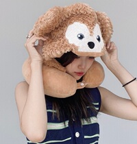 Christmas small gift plane hooded U-shaped pillow female nap pillow portable car star Dew memory Cotton