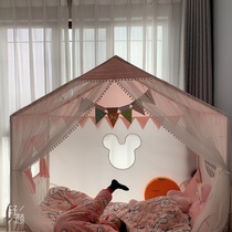 Childrens indoor tent small house princess girl baby dollhouse game house separate bed artifact oversized mosquito net