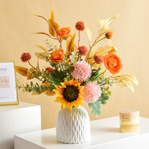 2021 new upscale emulated flower fake flower furnishing living-room decoration flower table flower arrangement art home dry flower bouquet pendulum