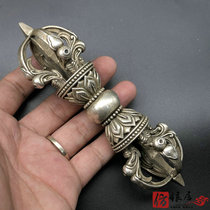 Tibetan Buddhist Supplies Intimate Buddhist Objects Five Kestle Pestle Nepal Handmade Pure Bronze Silver Plated Tibetan Downpestle Pestle
