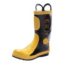 Anti-skid fire fighting protective boots rescue rubber boots anti-smashing and cutting anti-acid and alkali training shoes High quality strip boots