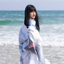 Nu-June swimming towel cloak seaside change water absorption quick-drying diving bathrobe warm cloak Beach men and women