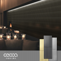 Simple modern metal stainless steel mosaic tile background wall porch mirror wire drawing long strip dense wall tiles