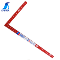 SHINWA affinity curved ruler small paint red 30 × 15cm reverse angle scale White scale 12400