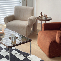 Nordic retro fabric sofa chair living room single casual chair Italian light luxury ins Wind medieval lazy sofa