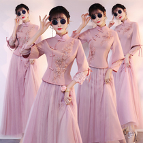Chinese bridesmaid dress 2021 new autumn new sister group graduation season dress dress women thin Chinese style