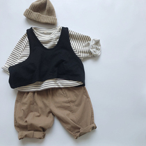  Tone~Trendy children take a pull style of Korean childrens solid color simple outer vest 2020 autumn mens and womens childrens waistcoat