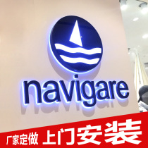 Acrylic Billboard making outdoor company door customized light box stainless steel luminous character signboard door custom