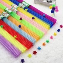 Micro-luminous folded star plastic tube five-pointed star wishing bottle DIY woven rose hand-folded lucky star straw paper