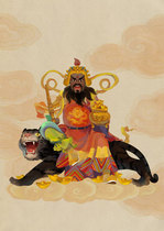 Wu Caishen portrait Zhao Gongming Caishen portrait photo film Paper plastic seal to make the God of Wealth hanging painting hanging picture core