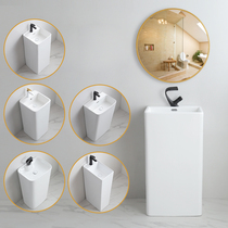 Vorini Ceramic column Basin Integrated floor-standing wash basin balcony square column basin toilet round floor basin