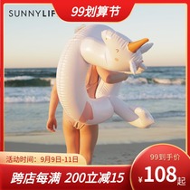 Sunnylife Australian children swimming ring PVC inflatable cartoon boys and girls swimming ring 3-6 years old flamingo
