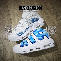 HP hand-painted custom anime Pippen sneakers graffiti design diy Kanagawa waves gradient couple hand-painted