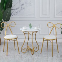 Balcony leisure furniture combination simple three-piece bedroom small round cha zhuo yi red small coffee table yi zhuo liang yi installed