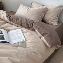 Light and luxurious jacquard 60 long suede cotton beds 4 pieces 100 All cotton pure cotton Advanced Sensation Bed man quilt cover sheet 4