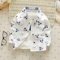 Boy Pure Cotton Shirt 2022 Spring Clothing Children Long Sleeve Shirt Baby Blouse Baby Blouse Baby Spring Autumn Jacket Child Clothing