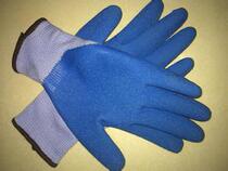 Gray gauze blue non-slip gloves