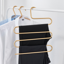 Multifunctional aluminum alloy household multi-layer pants rack Pants clip hanger telescopic hanger pants wardrobe storage artifact