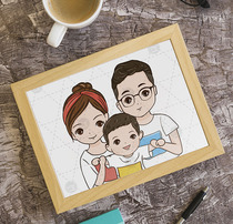 Our store hand-painted cartoon avatar to send photo frame custom graduation day gift free wash photos