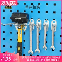 Chi rabbit single inclined upper wall square hole hole plate hardware shelf multi-function tool hanging plate metal galvanized adhesive hook