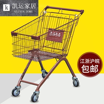 New supermarket shopping cart trolley KTV convenience store store shopping cart Brown cart Household vegetable cart