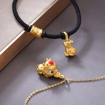 Old temple gold pure gold wish animal series Unicorn pendant pendant Lion beads 520 send boyfriend