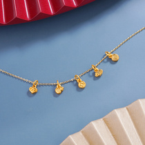 The old temple is full of gold five luck fate gourd hand rope gold love Ruyi Xiangyun copper money pendant gift official