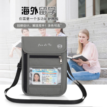 RFID hanging bag anti-theft document storage bag chest shoulder bag anti-scanning visa passport air ticket finishing protective cover