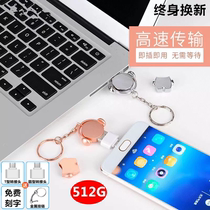 Cute U disk 128G high-speed cartoon metal mobile phone computer dual-purpose 512g car large capacity USB flash disk 2T