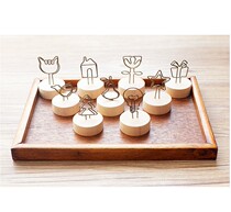 Retro wrought iron wood message clip ins simple small ornaments cute desktop seat swing photo holder business card convenient clip