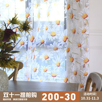 Tampopo Dandelion Nordic Korean fresh transparent yarn pastoral window screen living room balcony bay window curtain