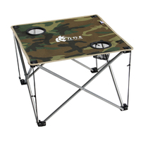 Outdoor camouflage folding portable cloth table self-driving tour outdoor leisure tea table beach Oxford cloth table with handbag