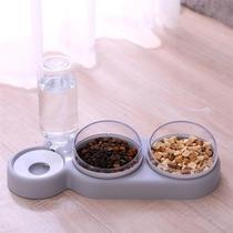 Dog bowl Cat bowl Dog bowl Cat food bowl Food bowl Anti-tipping Pet automatic drinking double bowl Small dog drinking bowl