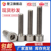 Titanium alloy screw pure titanium DIN912 Cup head hexagon socket titanium screw bolt M3M4M5M6M8M10M12