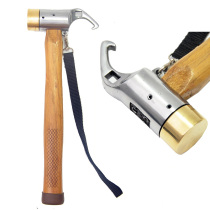 Outdoor wooden handle hammer copper hammer household hammer home hammer field tent canopy nail hammer multifunctional nail puller