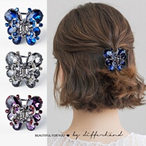 Korean rhinestone butterfly hairpin female bangs edge clip back of the head small and exquisite grip clip hair clip hairpin headdress