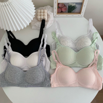 Beautiful back underwear Womens small chest gathered bra Girl no rim bra chest small summer thin section incognito bandeau wrap