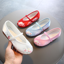 New embroidered shoes for girls Chinese style soft-soled childrens Hanfu shoes Old Beijing cloth shoes students perform dance shoes