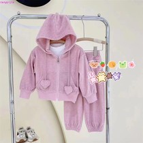 B3515 Korean version of new even cap loving jacket casual pants suit