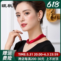 Simple silk silk scarf with pearl pendant chain female 100 % sauna silk scar scar scar scar scar scar scar