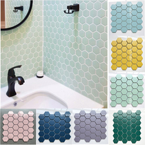Blue hexagonal ceramic mosaic Dark green hexagonal tile bathroom bathroom wall brick Home improvement main material
