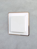 Acrylic light luxury simple switch sticker double layer gold edge double Open triple decorative set home non-stick anti-dirty plug