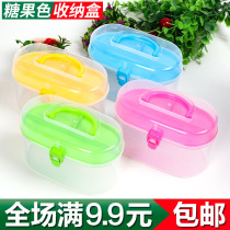 Plastic transparent needle box tool box cosmetic case treasure box sewing tool box sewing set storage box
