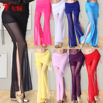  Flying charm belly dance clothing pants dance practice practice pants spring and summer new elastic tulle waist culottes split pants