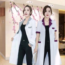 Beautician beauty salon overalls female summer short sleeve thin white coat long sleeve doctors clothing nurse clothing skin Management