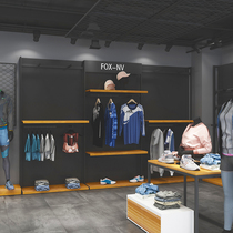 Clothing store display rack floor-standing sports backboard Tide brand decoration mens shelves sporting goods helmet display rack