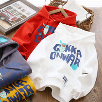 Boy necropolis with hood 2022 spring and autumn new children casual ocean jacket headshirt baby printed long sleeve blouses